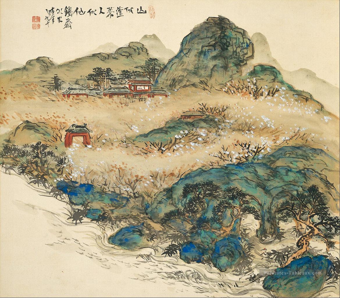 montagne des immortels 1924 Tomioka Tessai japonais Peintures à l'huile